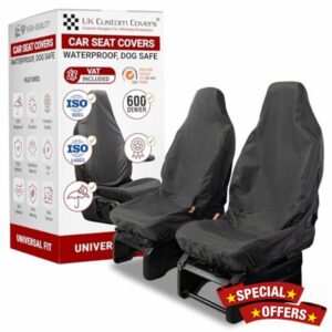 UK Custom Covers Universal Car Seat Cover - Heavy Duty Waterproof Car Seat Cover/Dog Car Seat Cover with All Weather Universal Fit for Front Car Seat Covers Front Set (Single Single)
