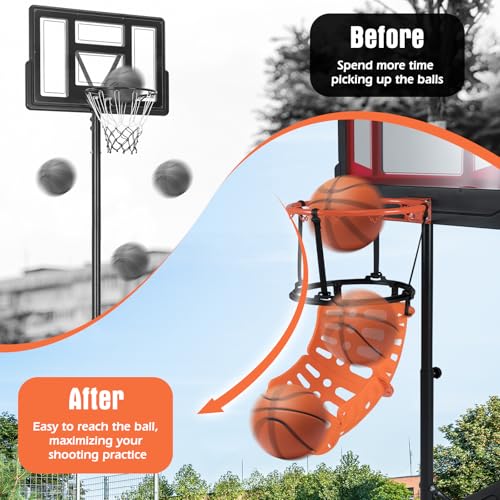 360° Rotating Basketball Return Attachment with 4 Tool-free and Removable Hooks