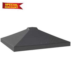 Outsunny 3 x 3(m) Pop Up Gazebo Canopy Replacement Cover with 8 Drainage Holes and Double Vents