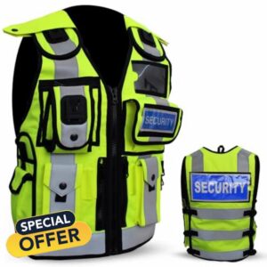 Hi Viz Tactical Security Vest Dog Handler Enforcement CCTV Waistcoat Jacket One Size Fits All