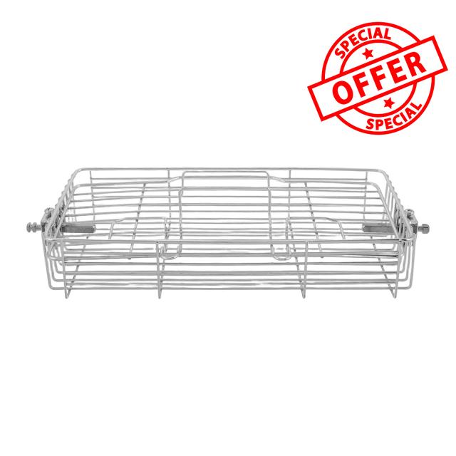 iplusmile Adjustable Rotisserie Grill Basket Large Stainless Steel Fish Cage for Outdoor Bbq and Air Fryer