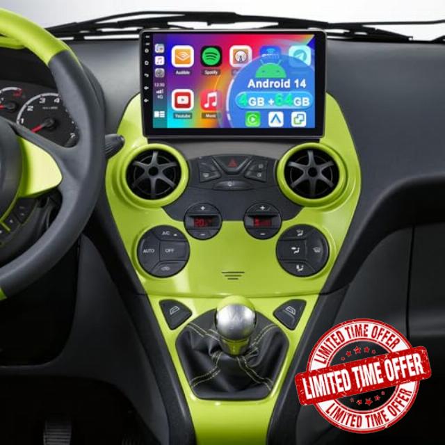 4+64GB Android 14 Car Stereo for Ford Ka 2008-2014 for Ford KA Edge 2010 with Carplay Android Auto