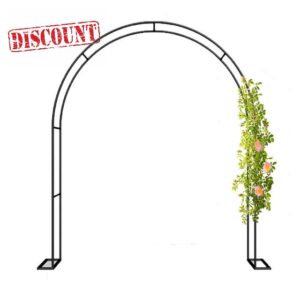 Freestanding Stainless Steel Garden Arch for Climbing Plants & Flowers Elegant Black Metal Trellis 2.2m High x 2.4m WideOutdoor Decoratio