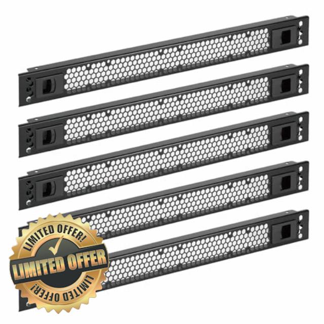 Tecmojo 5 Pack 1U Rack Perforated Blank Panel