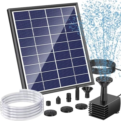 6W Outdoor Water Fountain with 4ft Tubing & 5 Nozzles