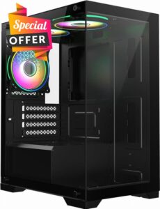 Blizzard Mini Gaming PC Desktop Black : AMD Ryzen 5 5500GT