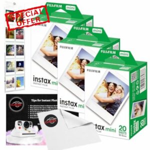 Instant Camera Film Bundle with Fujifilm Mini Film x 60 Shots