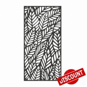 Metal Garden Screen Leaves Design Black 60x120cm Fence Wall Decor Panel