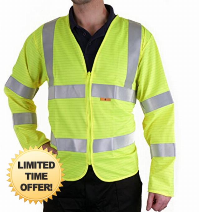 FIRE RETARDANT HI-VIS JERKIN SATURN YELLOW S