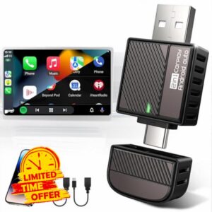 Wireless Android Auto & CarPlay Adapter 2-in-1