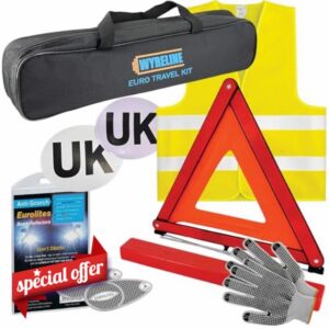 6 Pcs European Driving Kit | Eurolites Headlight Deflectors For Europe | Warning Triangle