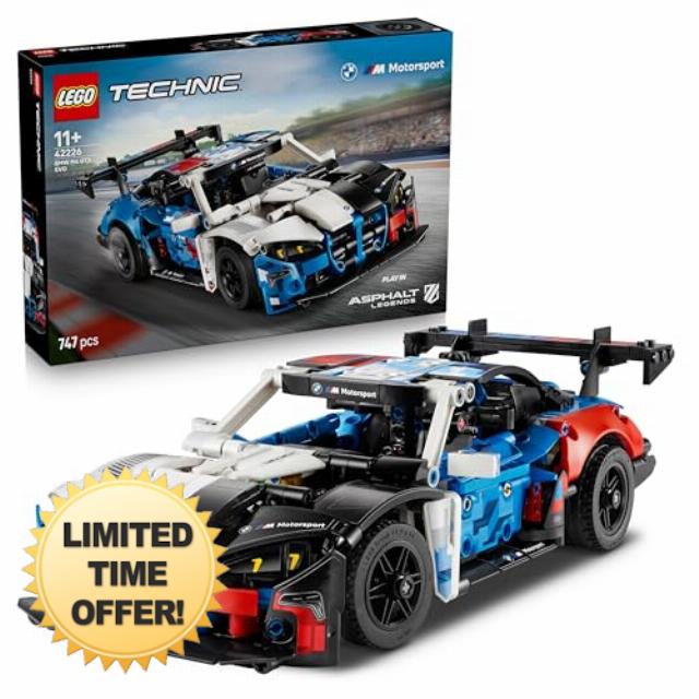 LEGO Technic BMW M4 GT3 EVO Race Car Toy - Model Kit w/ V6 Engine