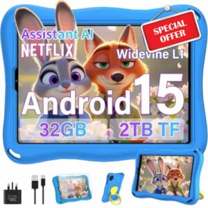 Kids Tablet Pro Android 15 Octa Core ROM 32GB+2TB TF | tablets 9 Inch | 5G + 2.4G WiFi | Parental Controls | Bluetooth 5.0 | GMS | 8MP + 5MP | Type C