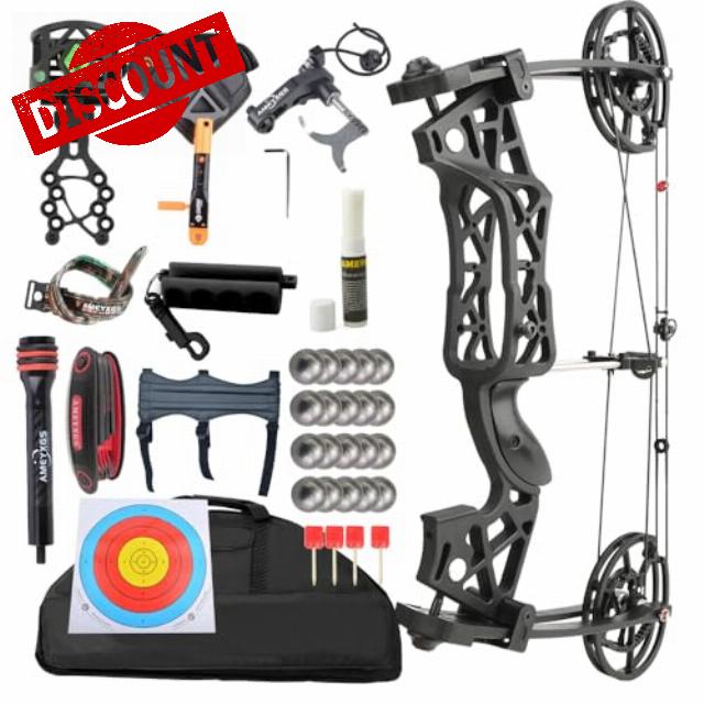 Compound Bow Kit 40-65lbs Aluminium Alloy Body Epoxy Resin Limbs lBO 310 fps for LH RH Adults Archery Shooting Arrow Ball Dual-Purpose Hunting Target Training