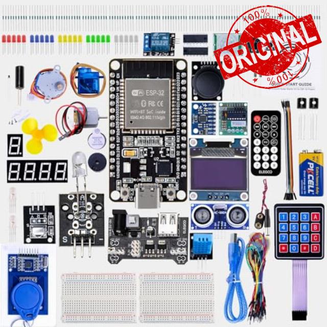 ELEGOO ESP-32 Super Starter Kit with Tutorial and Development Board USB-C Dual Core Microcontroller Support AP/STA/AP+STA