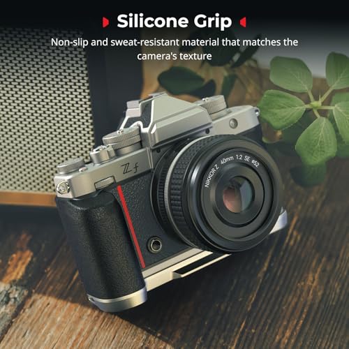 Ergonomic Silicone Handgrip with 1/4"-20 Threaded Holes for Tripods (Silver) - 5706