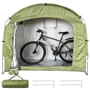 Portable Bicycle Storage Sheds 210D Oxford PU4000 Waterproof Bike Cover Shelter for 2 Bikes