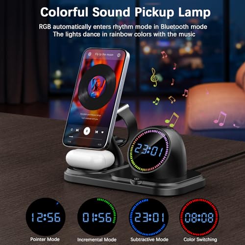 Wireless Charger for Multiple Devices iphone 17 16 15 14 13 12/Pro Max Plus Apple Watch AirPods Pro/4/3/2-Black