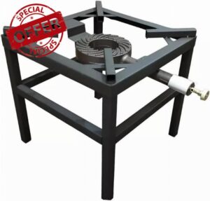 RDK Heavy Duty Cast Iron LPG Propane Gas Burner Boiling Ring – Commercial Catering Stove & Outdoor Camping Cooker – Single/Double/Triple/Quad Burner Options (Long Leg 1 Key)