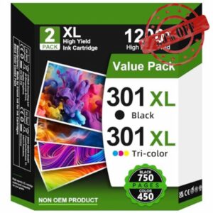 301XL Ink Cartridges High Yield Replacement for HP 301 Ink Cartridges Black and Colour