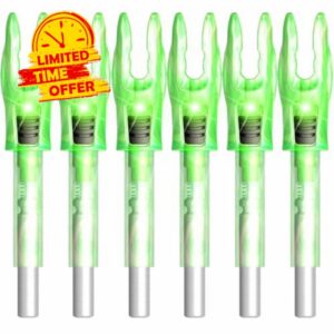 6/12PCS G Lighted Nocks for Arrows with .165 .204 .233 .244 .246 Inside Diameter Bolts with X