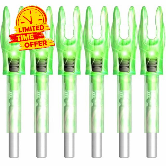 6/12PCS G Lighted Nocks for Arrows with .165 .204 .233 .244 .246 Inside Diameter Bolts with X