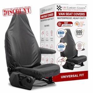 UK Custom Covers Universal Van Seat Covers - Heavy Duty Waterproof Seat Covers/Dog Seat Cover Protection with Universal Fit for Driver Seat Cover (Drivers