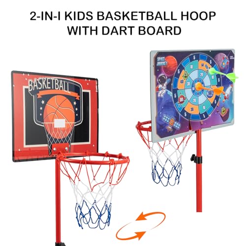 Indoor & Outdoor Basketball Goal Set with 3 Mini Balls