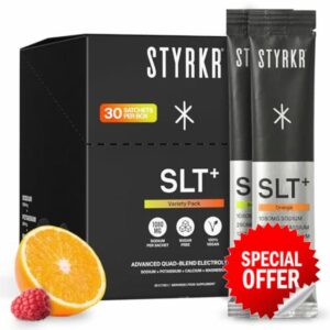 Electrolyte Sachets by Styrkr - Mixed Flavours - Pack of 30-1080mg Sodium - Zero Sugar - 1540mg Salts per Serving - Informed Sports Certified Hydration - Quad-Blend Formulation - SLT+
