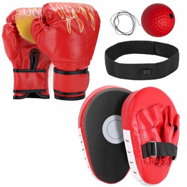 3-in-1 Boxing Gloves and Punching Mitts Set for Youth & Adult