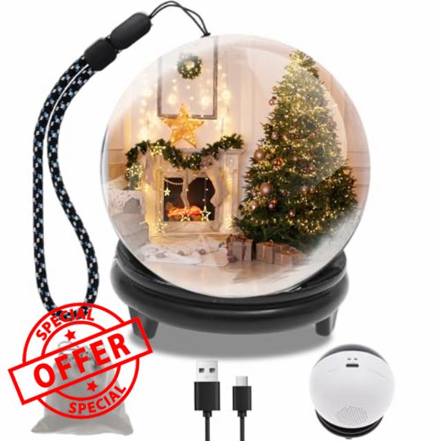 Crystal Ball Video Player 3 Inch Memory Sphere Video 3D Memory Orbs Ball for Couples Friends USB Rechargeable Personalized Digital Videos Photos Display(white)