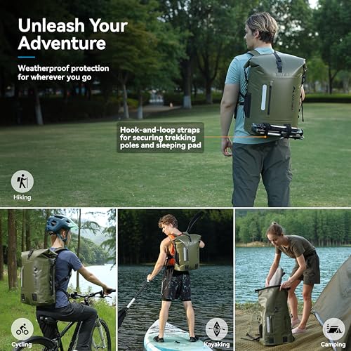 MOLLE for Hiking Camping Kayaking Travel (Army Green