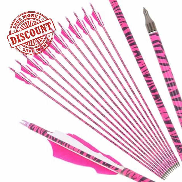 Archery 500 Spine Carbon Arrow Hunting Arrows 31.5 Inch for Recurve & Compound Bows