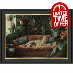 wilko Lounging Leopard Framed Print