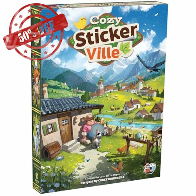 Asmodee | Cozy Stickerville | Family Board Game | Ages 8+ | 1-6 Players | 30-45 Minutes Playing Time