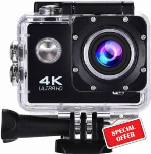 Qinux Pixgo 2.0 Inch 4K Action Camera Waterproof