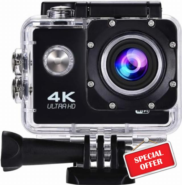 Qinux Pixgo 2.0 Inch 4K Action Camera Waterproof