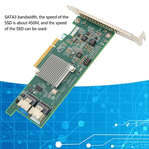 PCI E X8 SAS HBA Card 2 Mini SAS Interfaces 6Gbps Bandwidth Supports 16TB Disks Compatible with x8 x16 Slot for Server Storage Database