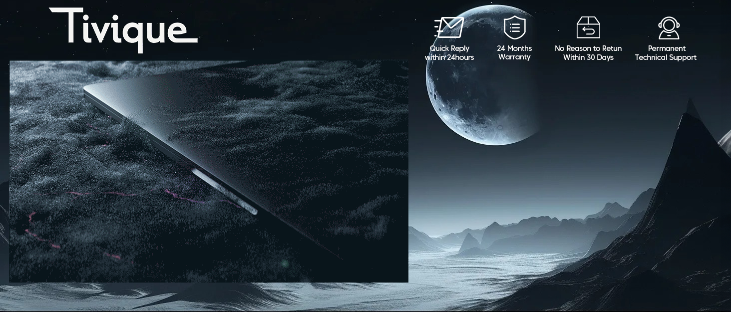Text reads 'TMque'. Dark atmospheric space or astronomical scene with glowing elements against black background.