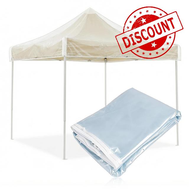 OKYUK Transparent Gazebo Replacement Canopy Cover Top (Transparent PVC