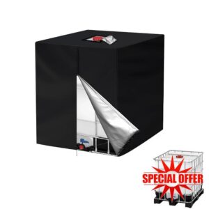 1000L IBC Tank Cover Waterproof Heavy Duty Oxford Fabric 420D Water Tank Cover Windproof Anti-UV Outdoor IBC Covers with Click-Close Straps