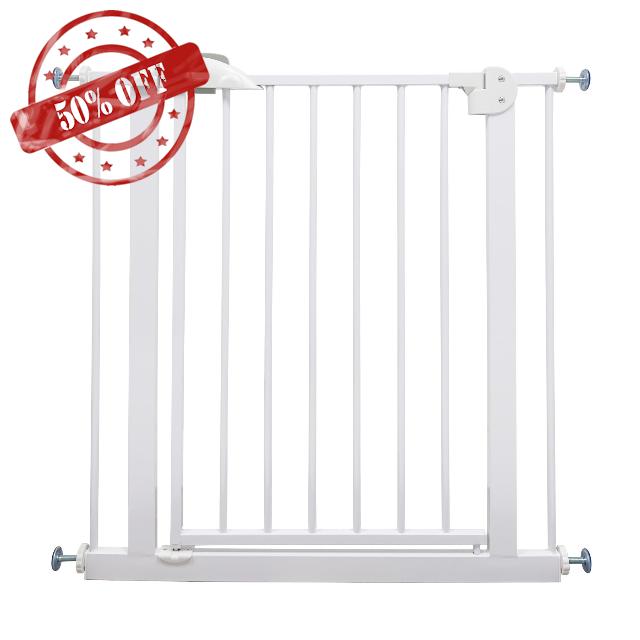 Callowesse Kangal Baby & Toddler Pressure Fit Door & Stair Safety Gate | 75-85cm x H79cm | White