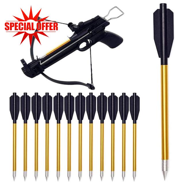 6.3" Aluminum Crossbow Bolt with Replaceable Broadhead High Precision Target Hunting Arrow Archery Arrows for 50-80 LB Pistol Crossbow