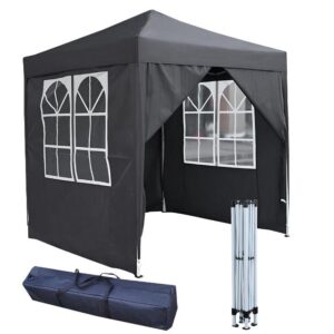 2x2m Pop Up Gazebo with 4 Removable Sidewalls