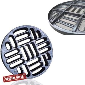 12 Inch Round Drain Grate Replacement Heavy Duty Trench Drain Cover Cast Iron Sewer Cover Grates Black Floor Drain Cover For Outdoor(30x3cm-11.8x1.2in)