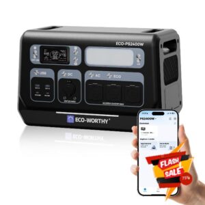 ECO-WORTHY 2400W Portable Power Station with 2048Wh LiFePO4 Battery