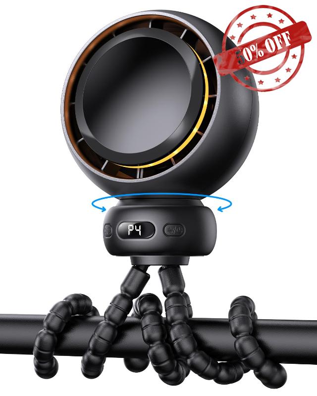 Portable Pram Fan - 60° Auto Oscillating Stroller Fan