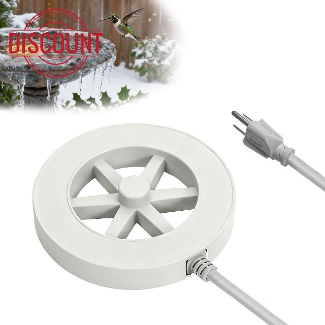 Bird Bath Heater-50W Circle De-Icer with Hollow Snowflake Design