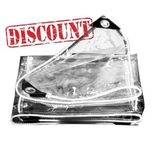 Outdoor Clear Tarp Curtain with Zip Door Waterproof Curtains Heavy Duty PVC Tarpaulin Panel for Pergola