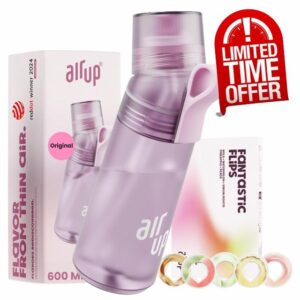 AIR UP water bottle Twist Pro Lavender starter set with pods in 5 flavours I 600ml drinking bottle with sugar-free flavouring I dishwasher-safe